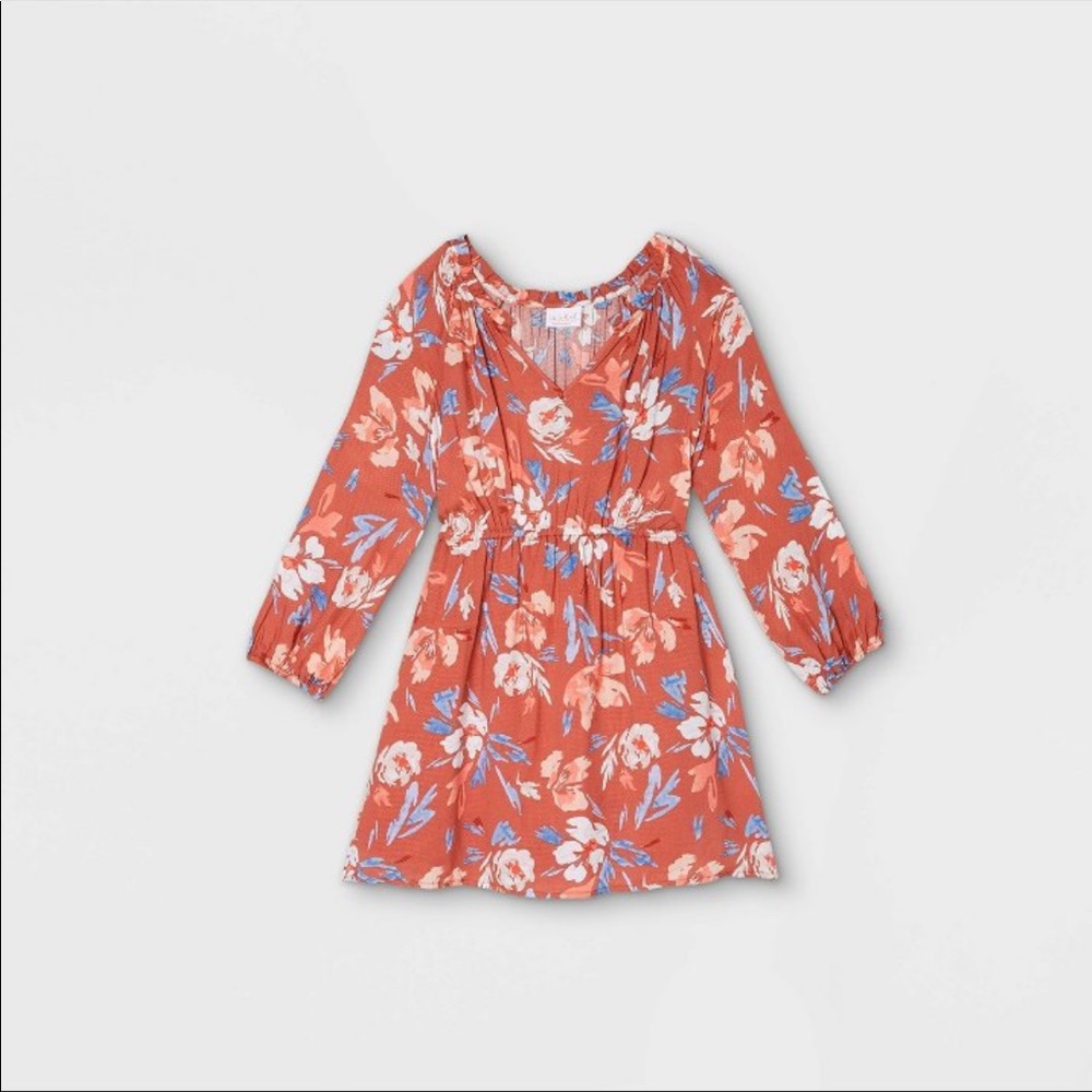 3/4 Sleeve Maternity Blouse - Light Red Floral Print S